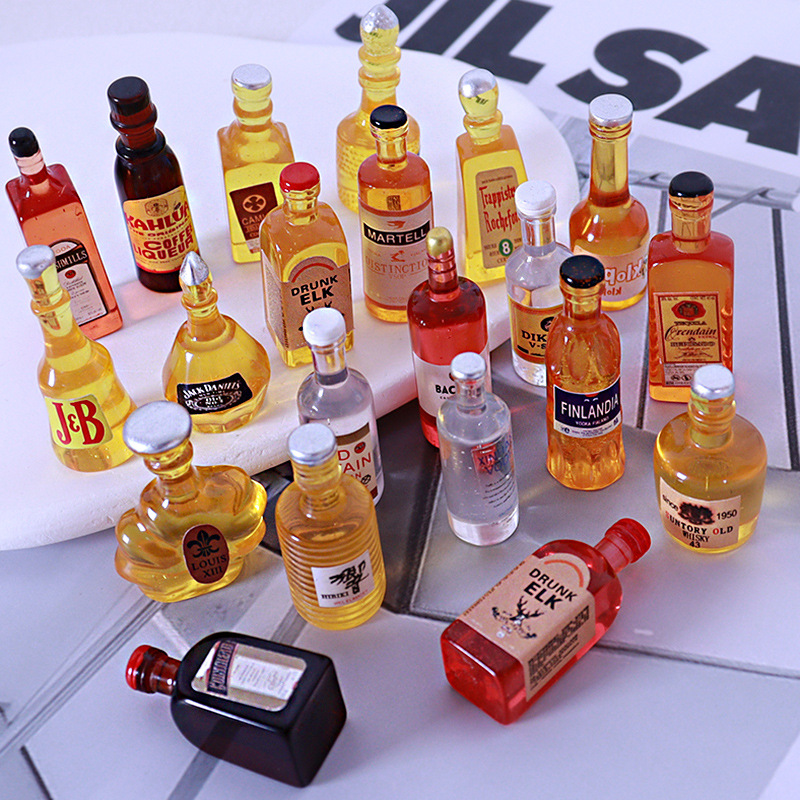 Kids Toys Kitchen Set - 10pcs Miniature Dollhouse Bottle of Water