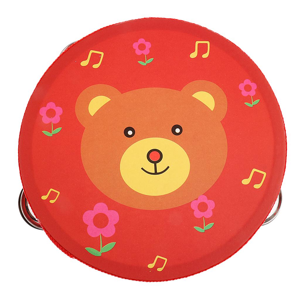 Kids Toys Learning - Hand Bell Wooden Tambourine Percussion Toy