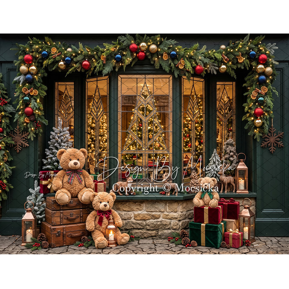 Kids Toys Shop - Mocsicka Christmas Gifts Shop Backdrop Photography