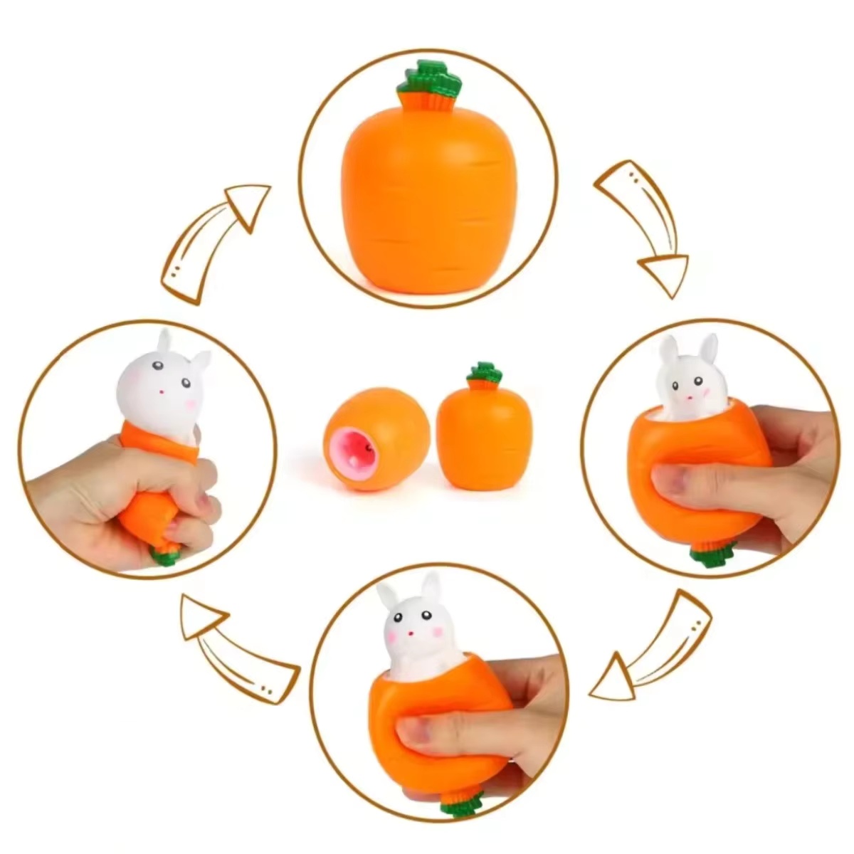 Cute Carrot Rabbit Squeeze Toy - огляд і ціна Kids Toys Unique