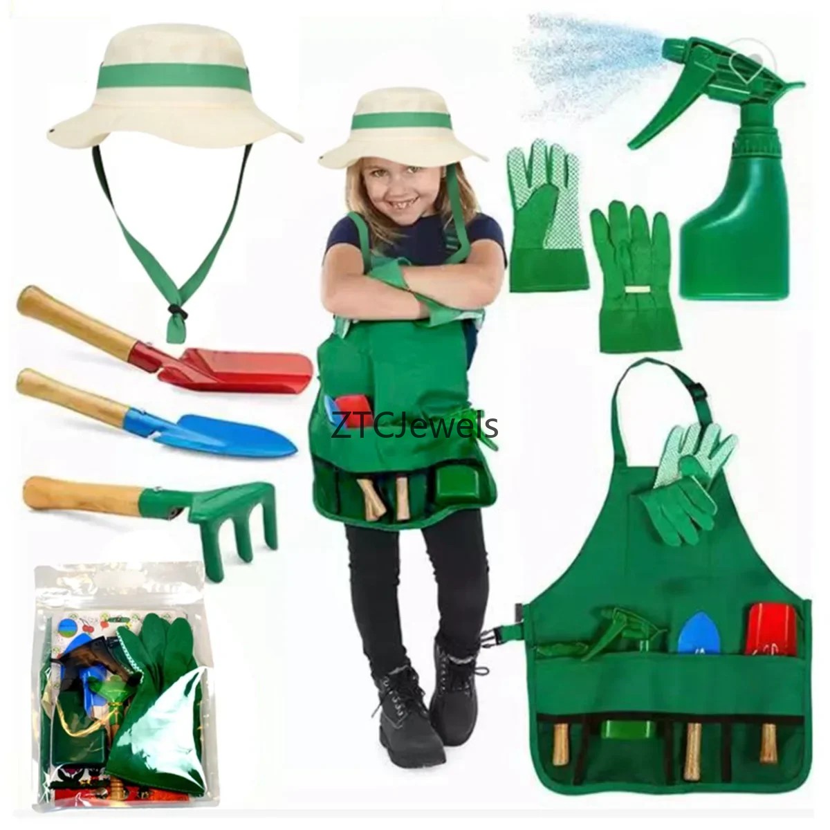 Kids Garden Apron Tool Set wit - огляд і ціна Kids Toys Set