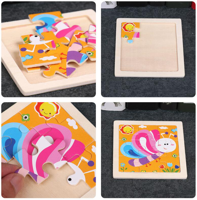 4PCS/lot 3D Wooden Jigsaw Puzz - огляд і ціна Kids Toys In Wholesale