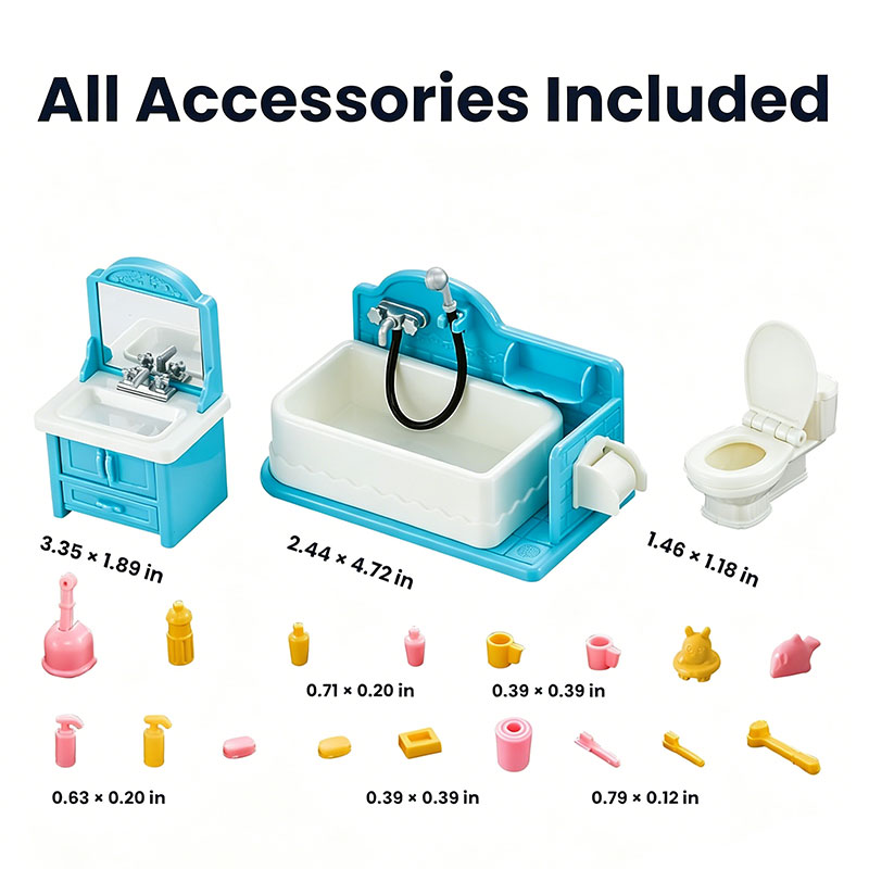 Dollhouse Bathroom Set 1:12 Mi - огляд і ціна Kids Toys Set